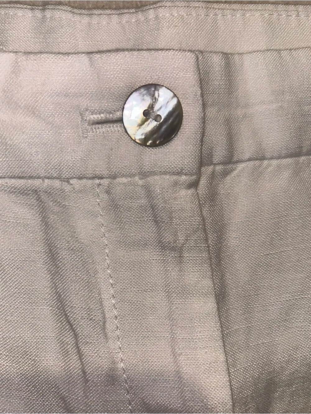 Womens H&M Linen blend wide leg trousers pants size 10 white